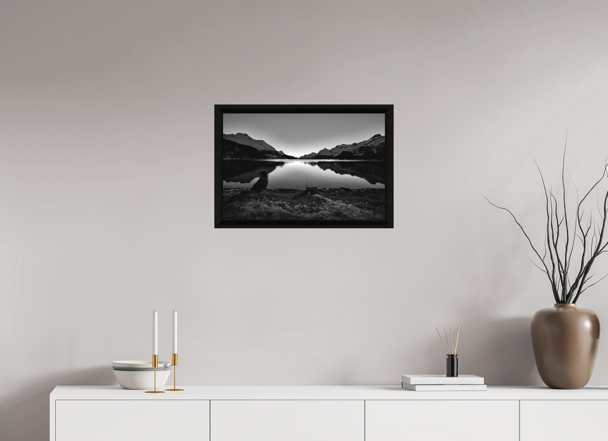 60 x 40 cm, BW Ebenholzrahmen schwarz Sils 16