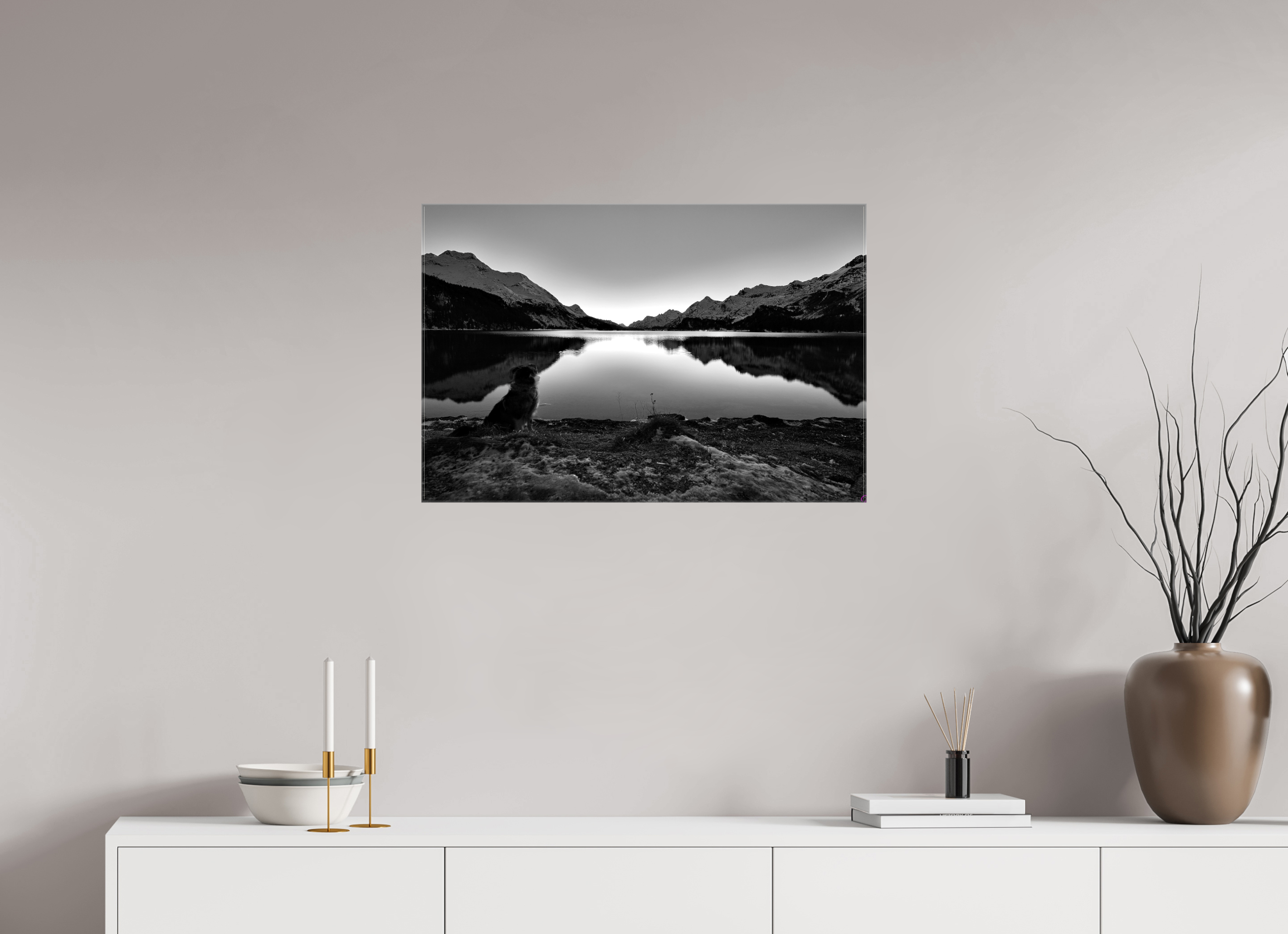 75 x 50 cm, Fotoleinwand glänzend ohne Rahmen Sils 16