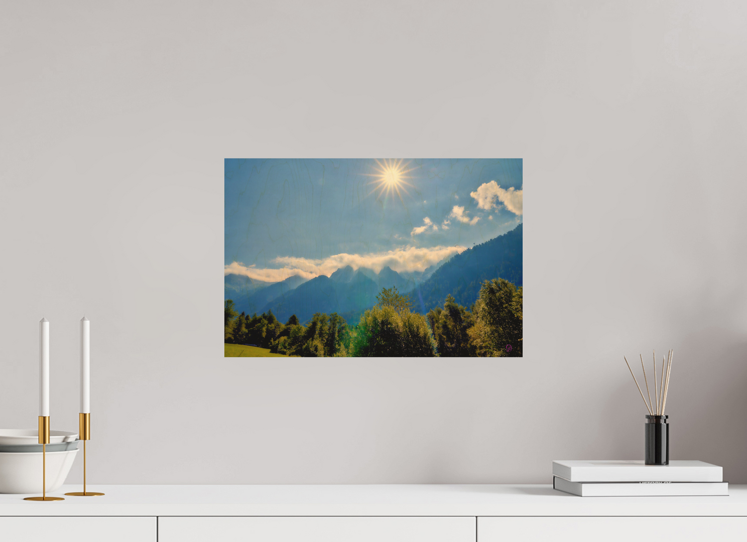 45 x 30 cm, Druck auf Holz Val Bregaglia 3