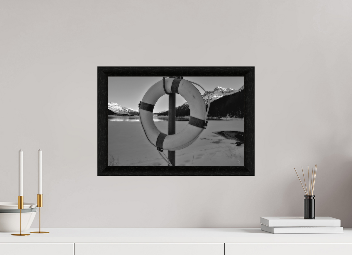 45 x 30 cm, BW Ebenholzrahmen schwarz Sils 3