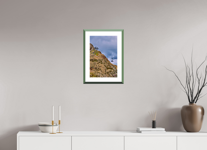 30 x 45 cm, Alu dibond, Rahmen grün, 5cm weissrand Diavolezza 9