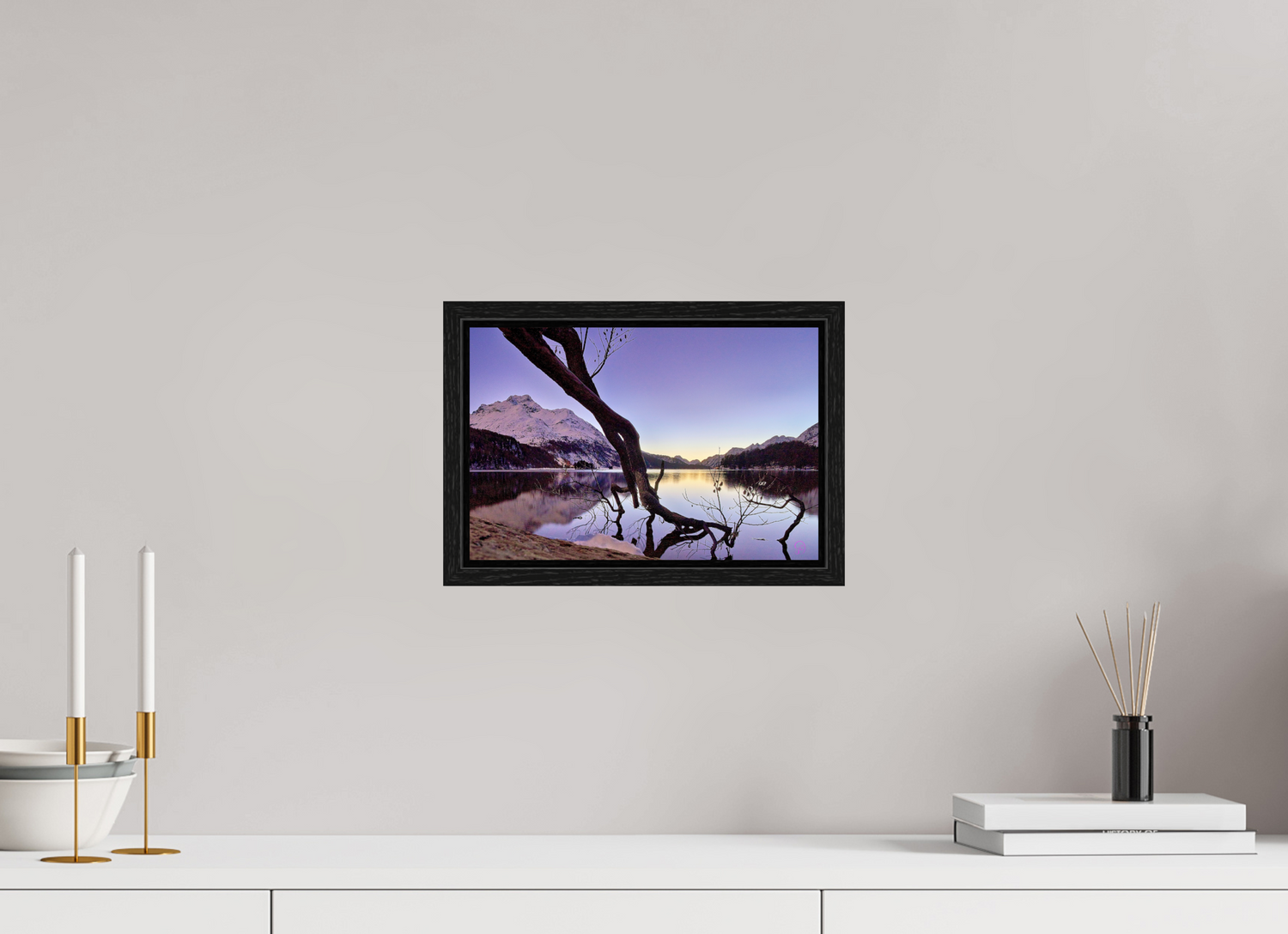 30 x 20 cm, Floating frame Eiche schwarz Sils 18