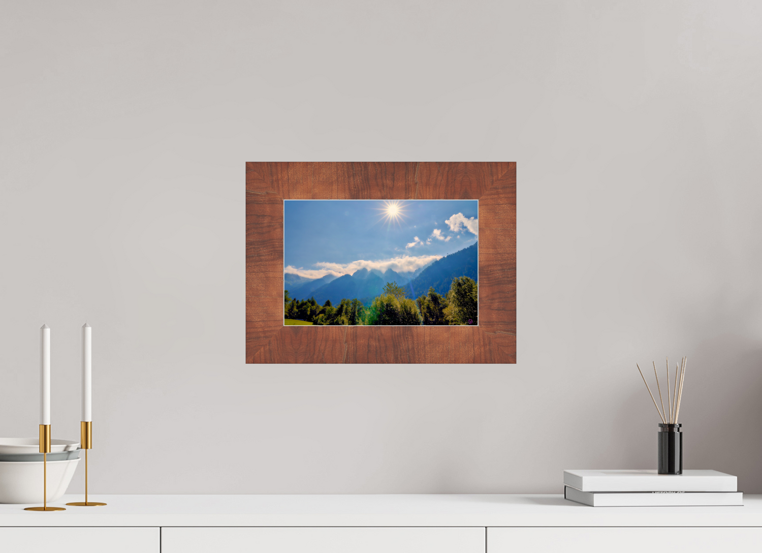 30 x 20 cm, Acryl,Holzrahmen braun Val Bregaglia 3
