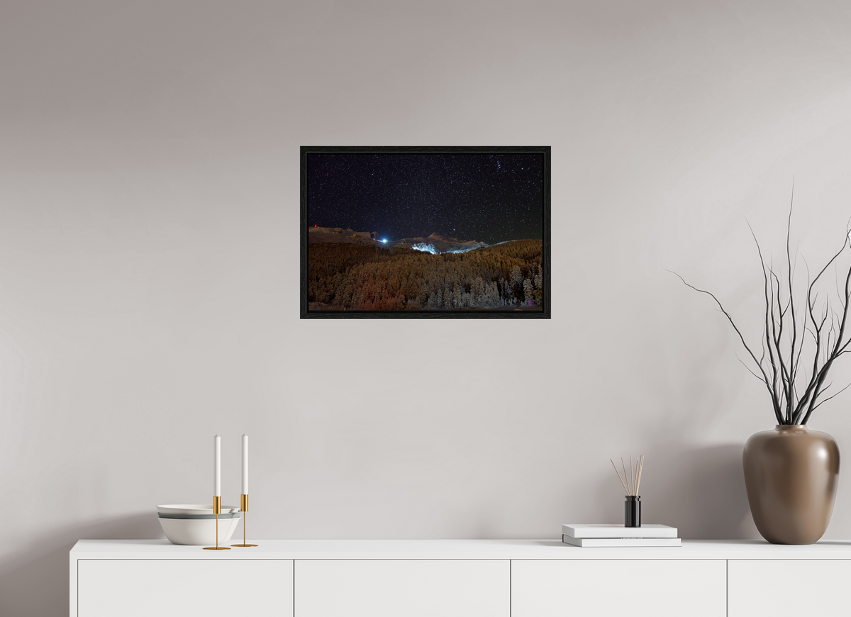 60 x 40 cm, Floating frame Eiche schwarz Sils 26