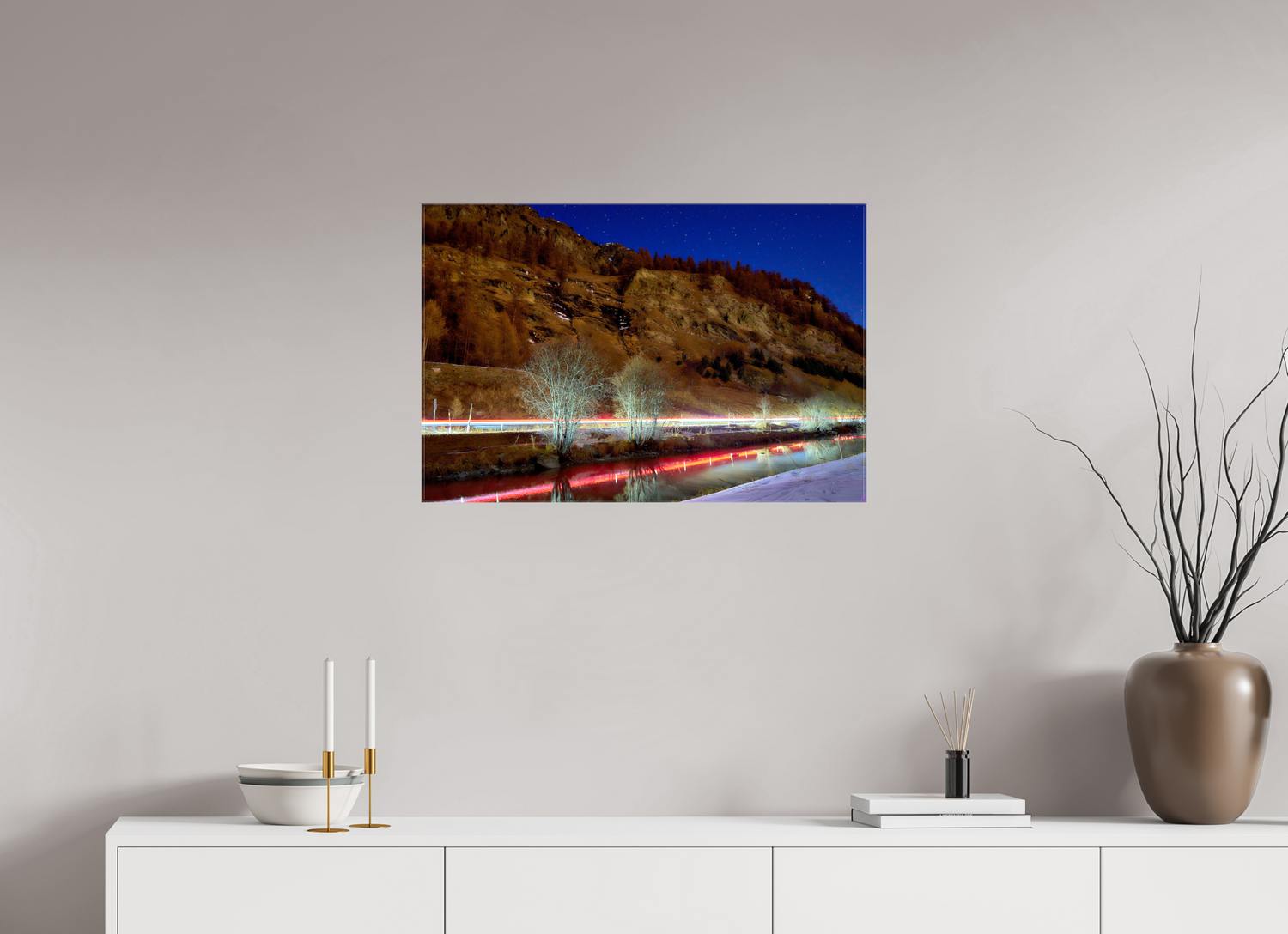 75 x 50 cm, Fotoleinwand glänzend ohne Rahmen Sils 24