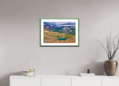 60 x 40 cm, Alu dibond, Rahmen grün, 5cm weissrand Diavolezza 6