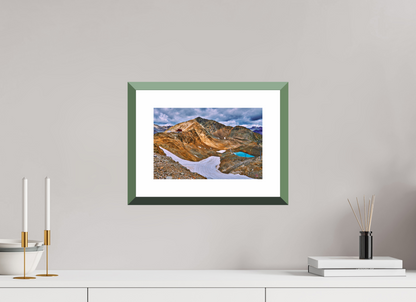 30 x 20 cm, Alu dibond, Rahmen grün, 5cm weissrand Diavolezza 5