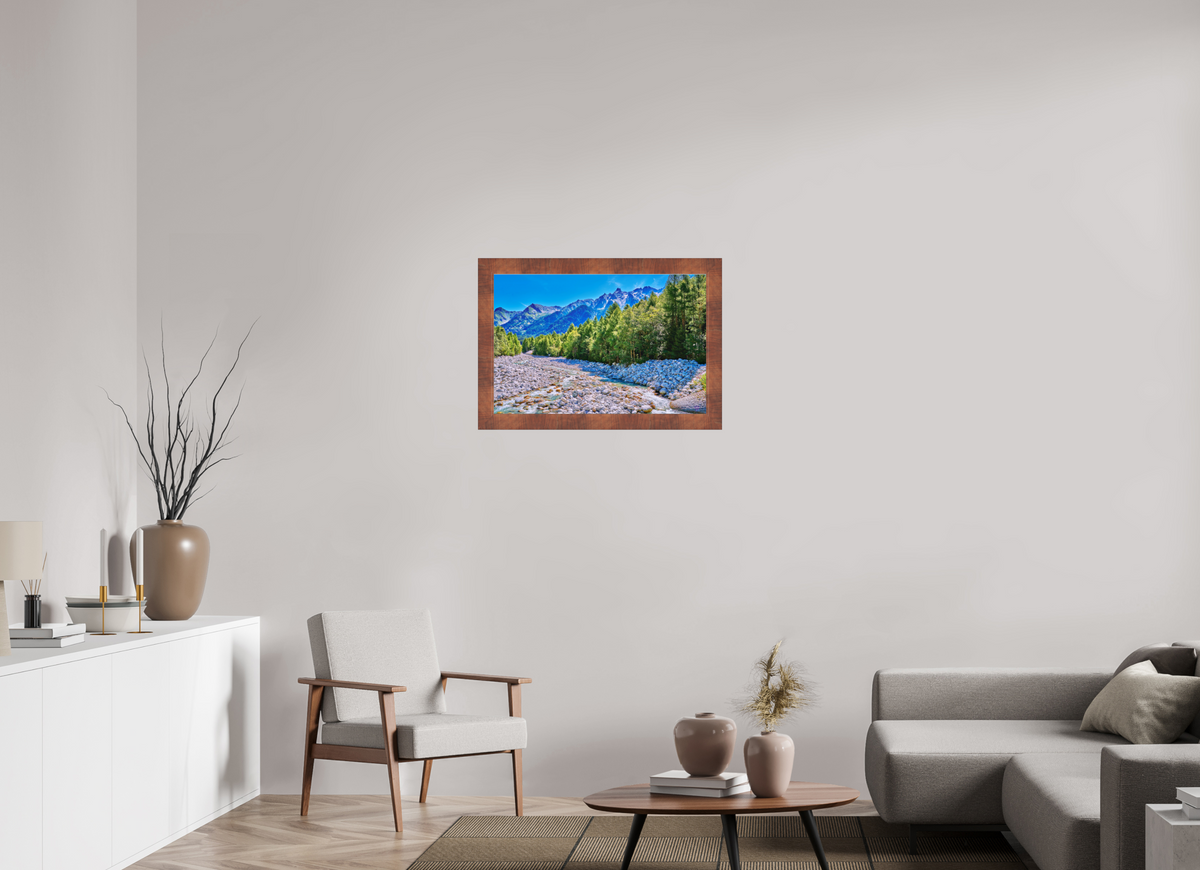 75 x 50 cm, Acryl,Holzrahmen braun Val Bregaglia 1