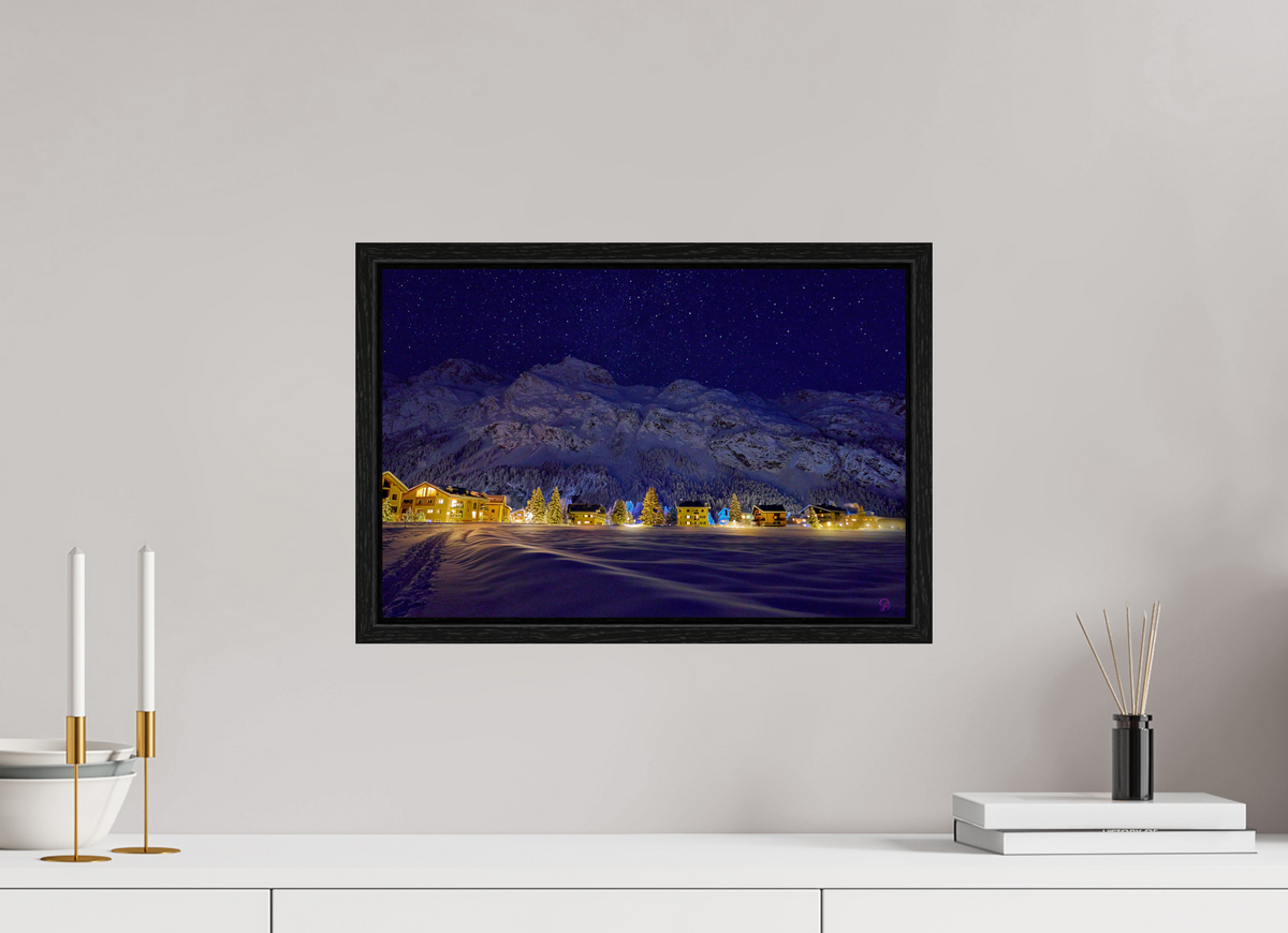 45 x 30 cm, Floating frame Eiche schwarz Sils 27