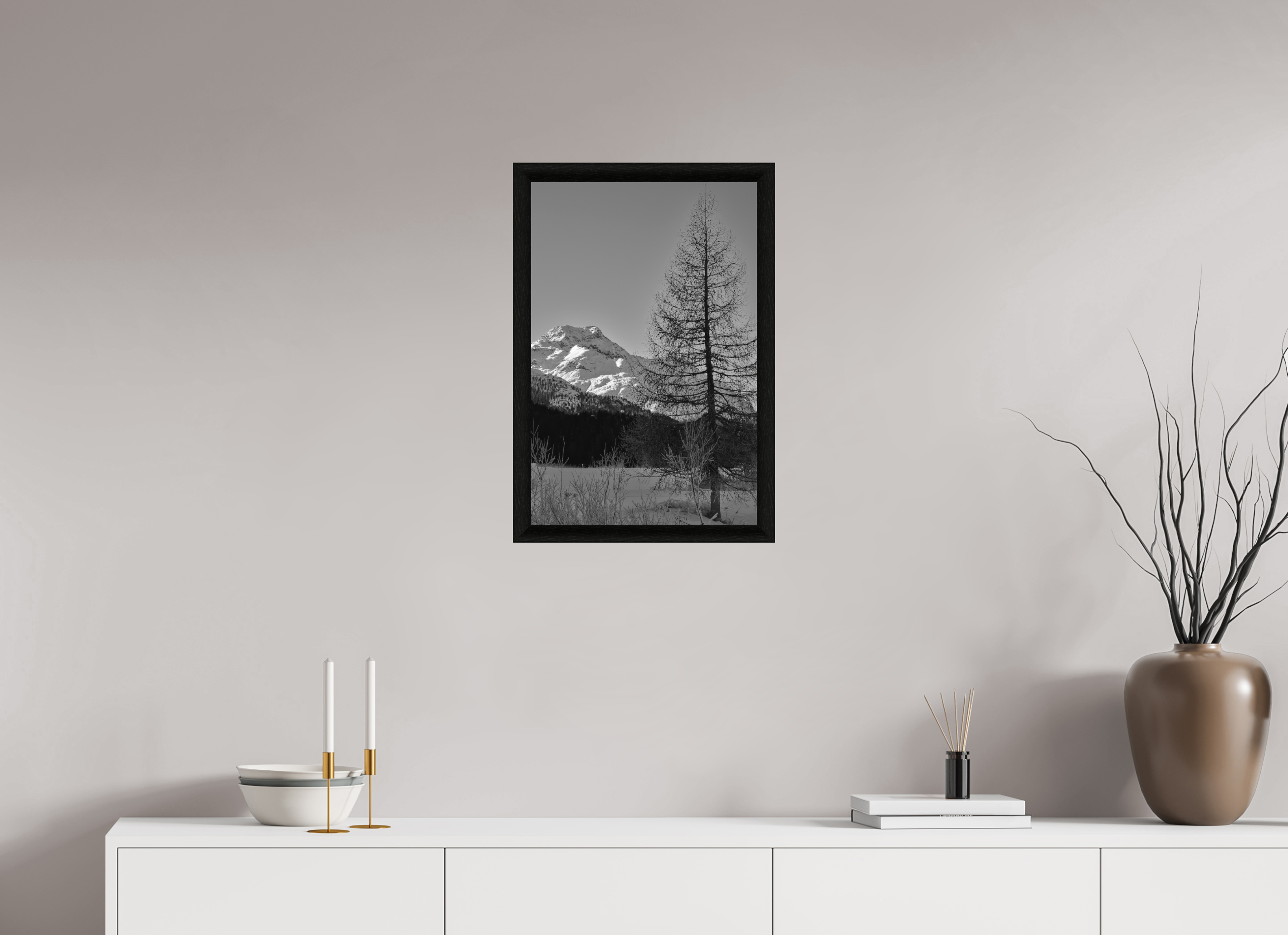40 x 60 cm, BW Ebenholzrahmen schwarz Sils 9
