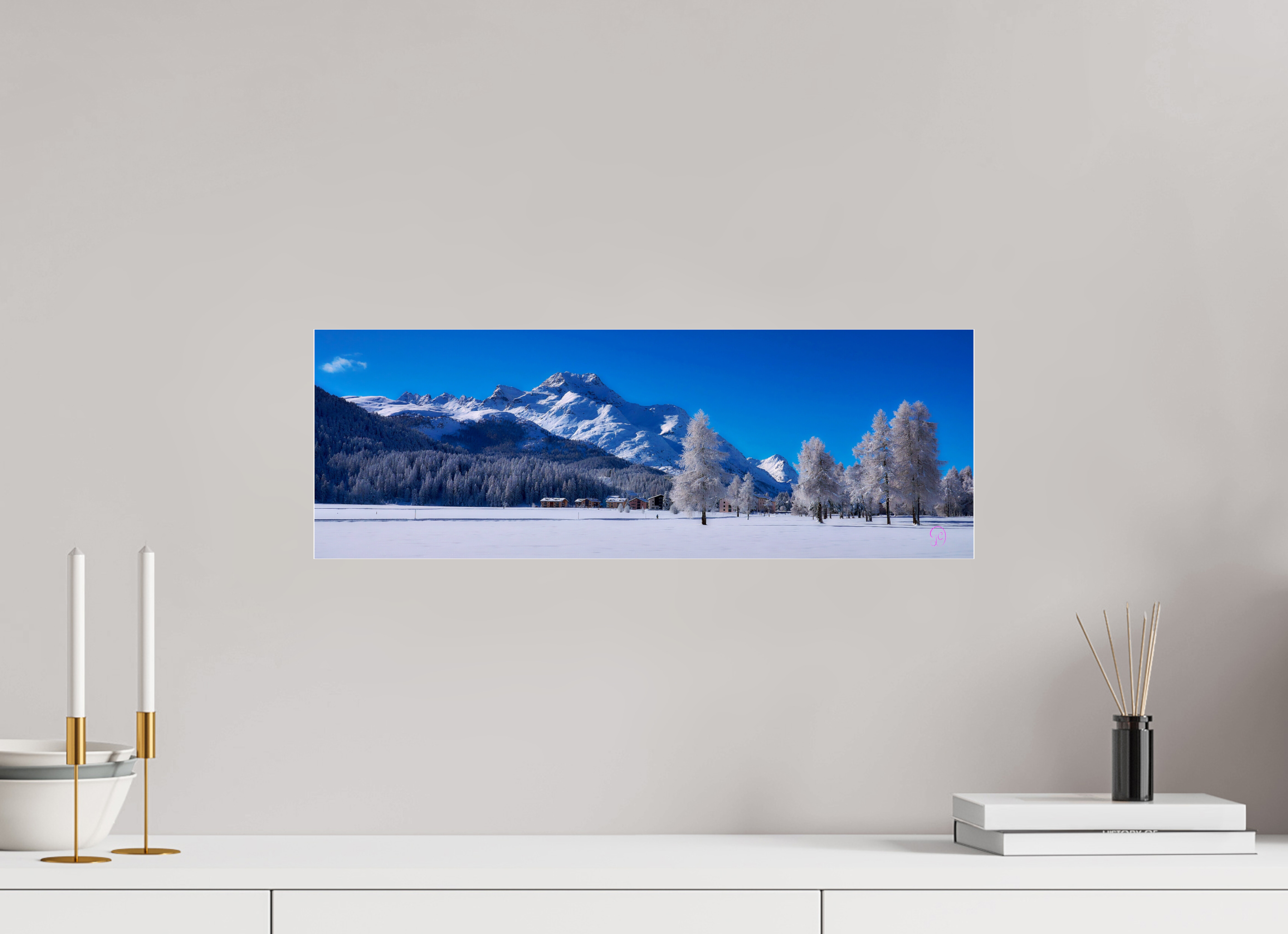 57.5 x 20 cm, Photo Print Under Acrylic Glass Sils Panorama 33