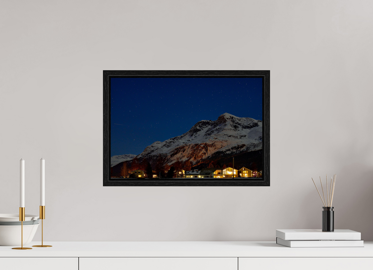 45 x 30 cm, Floating frame Eiche schwarz Sils 23